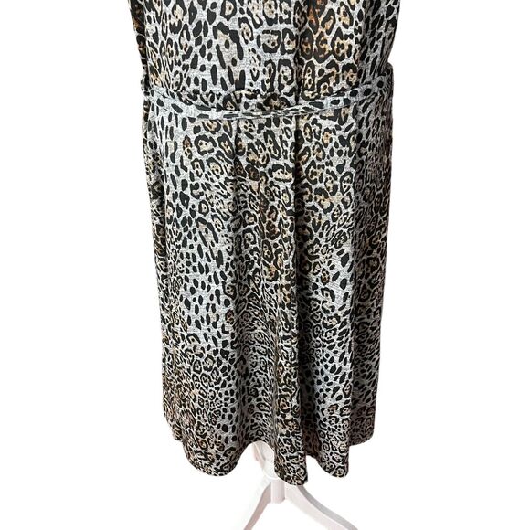 Simply Be Plus 18 A-line Dress Dolman Animal Print Vneck Belted Career - Picture 8 of 10